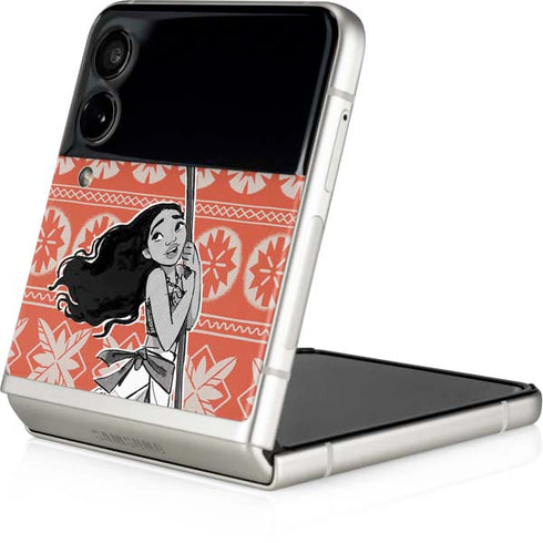 Disney Moana Character Tropical Print Art Galaxy Z Flip3 5G Skin